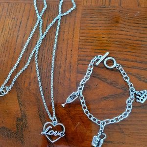 Love Wine Charm bracelet with matching necklace